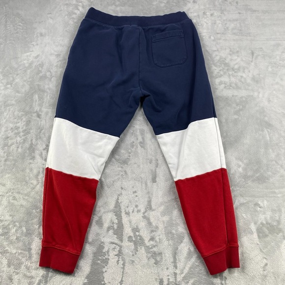 Polo Sport Ralph Lauren Jogger Men's M Red Multi Color block Fleece Pants - Picture 8 of 16